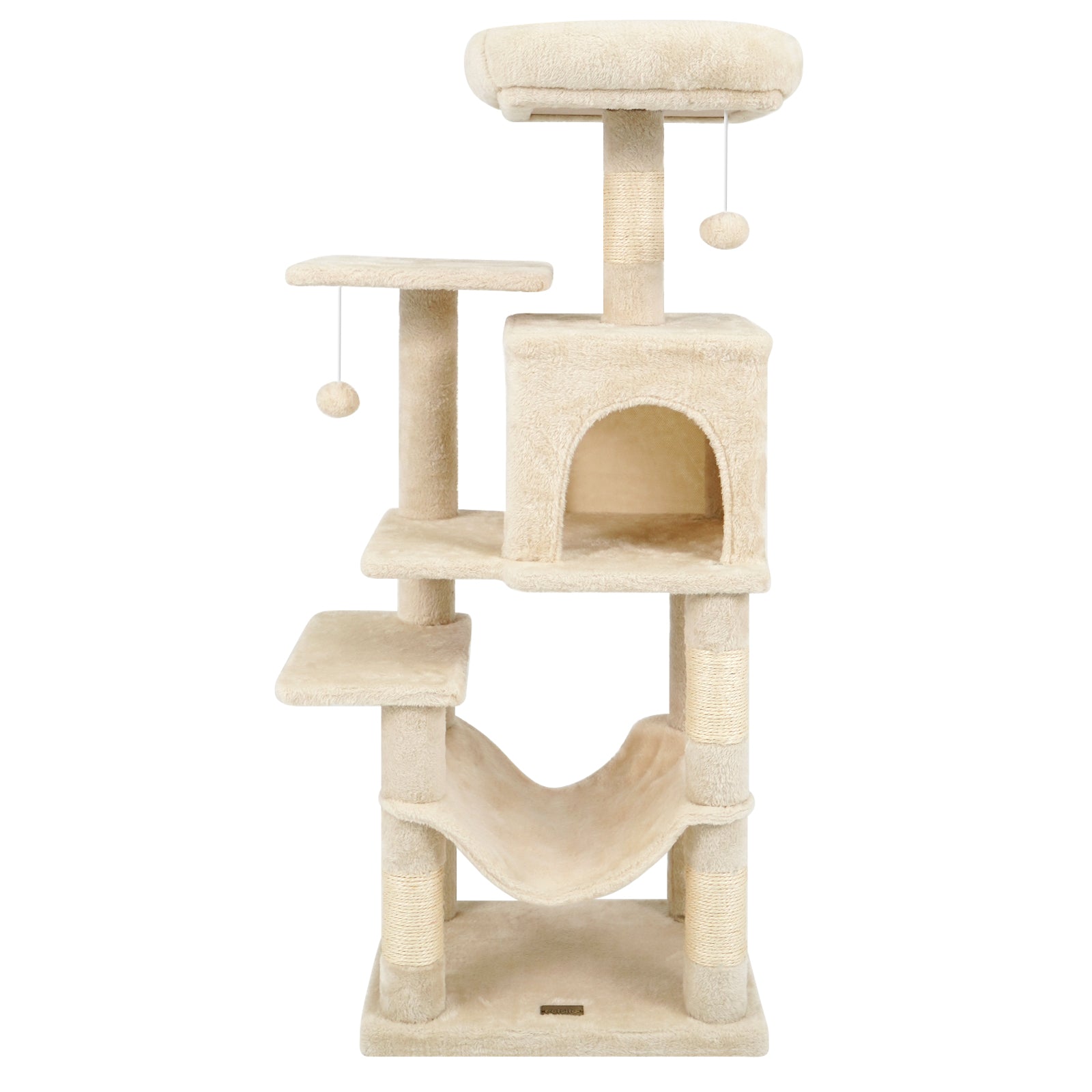 Multi-Level Cat Tower with 2-Door Condo and Padded Top Perch