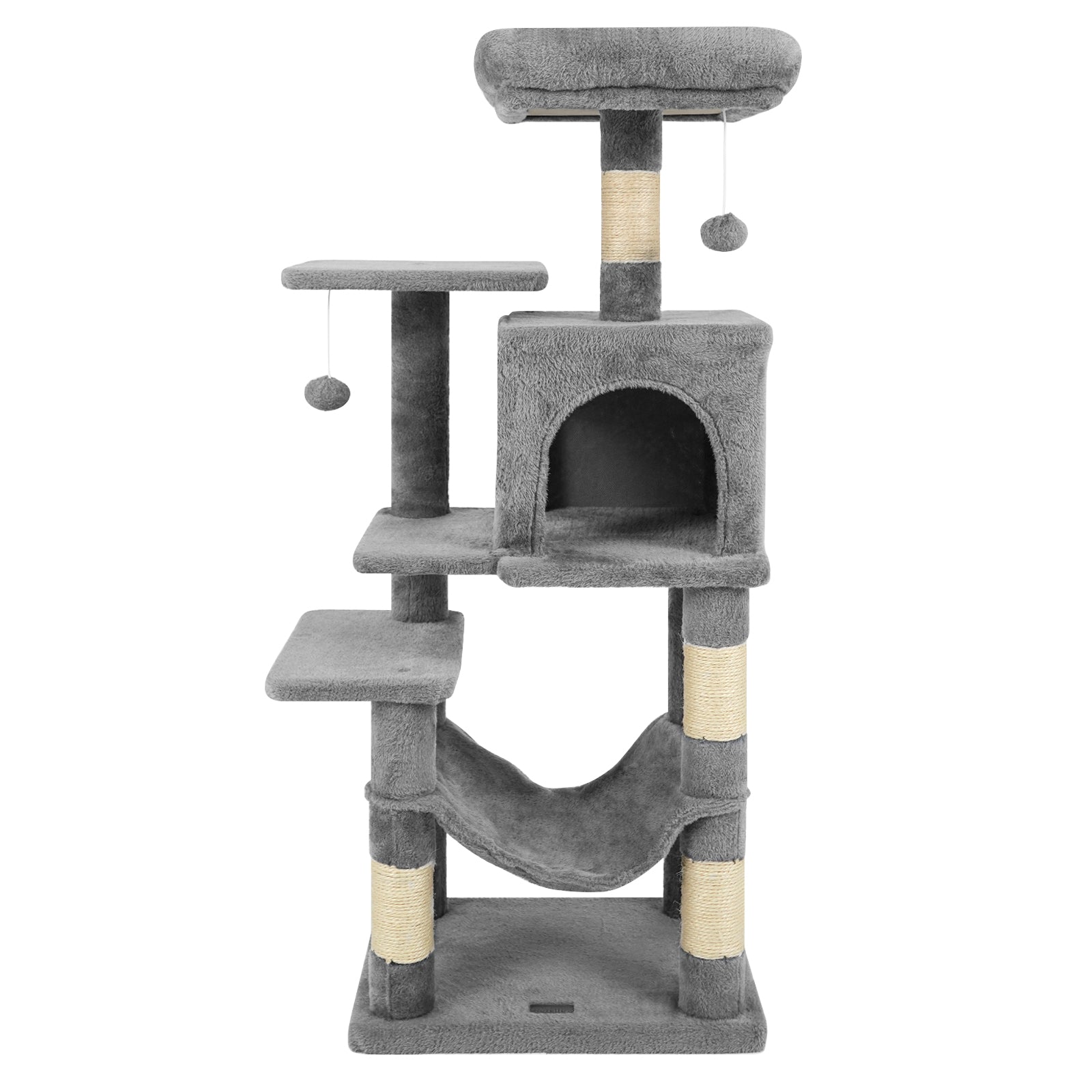 Multi-Level Cat Tower with 2-Door Condo and Padded Top Perch