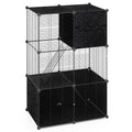 Multi-Level Cat Tower with 2-Door Condo and Hammock-Black Default Title