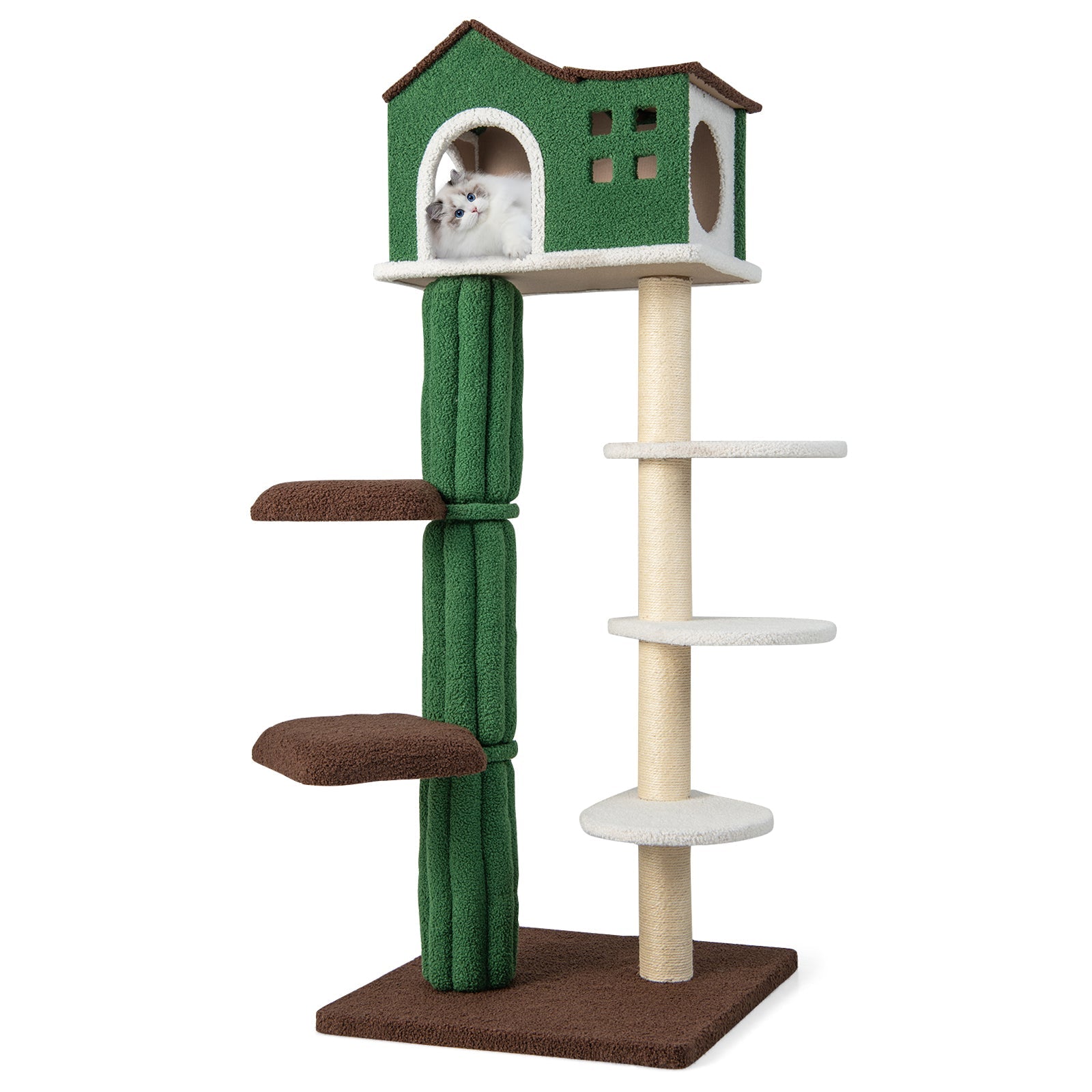 Multi-level Cat Tree with Condo and Anti-tipping Device-Green Default Title