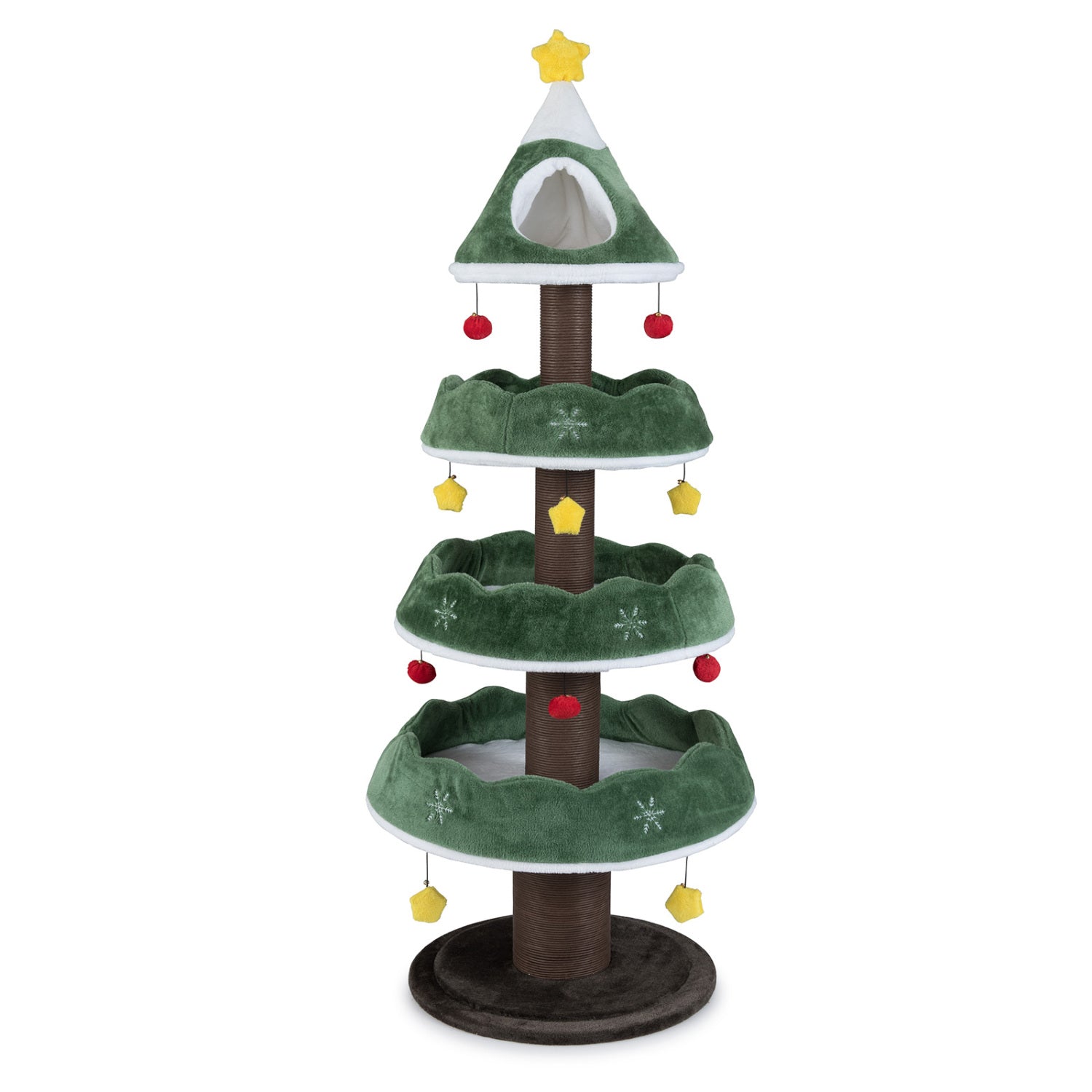 Christmas Cat Tree with 3 Platforms & Top Perch