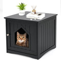 Sidetable Nightstand Weatherproof Multi-function Cat House Black