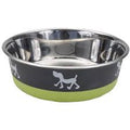Non-Skid Pup Design Dog Bowls by Maslow Green 54 oz 6.75 cups