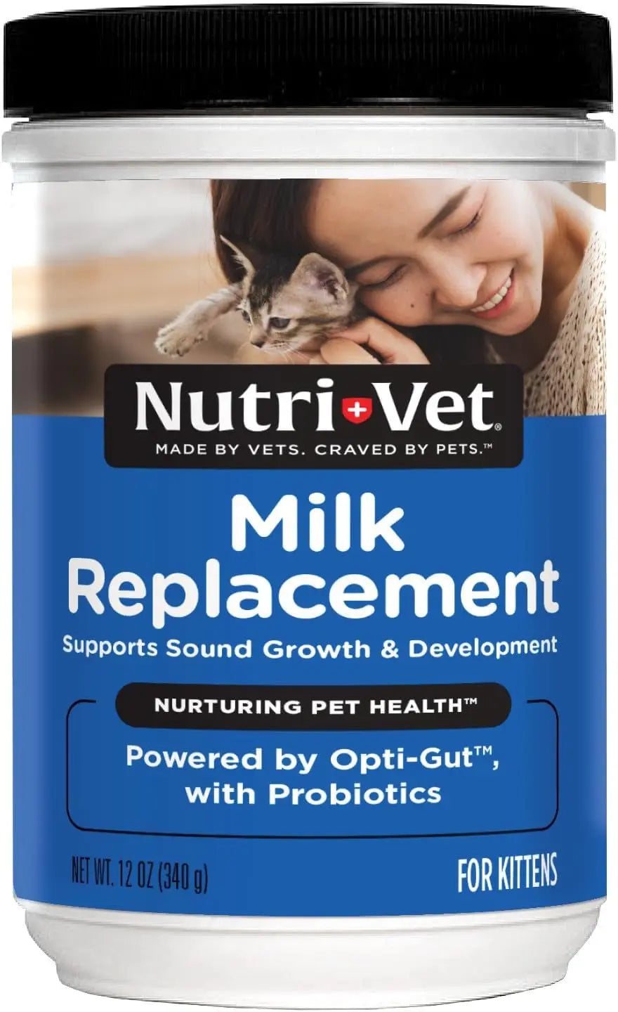 Nutri-Vet Kitten Milk Replacer Powder 12oz – Probiotic Formula Made in USA 12 Ounce (Pack Of 1)