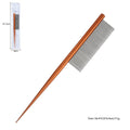 Dual Teeth Stainless Steel Pet Comb Orange