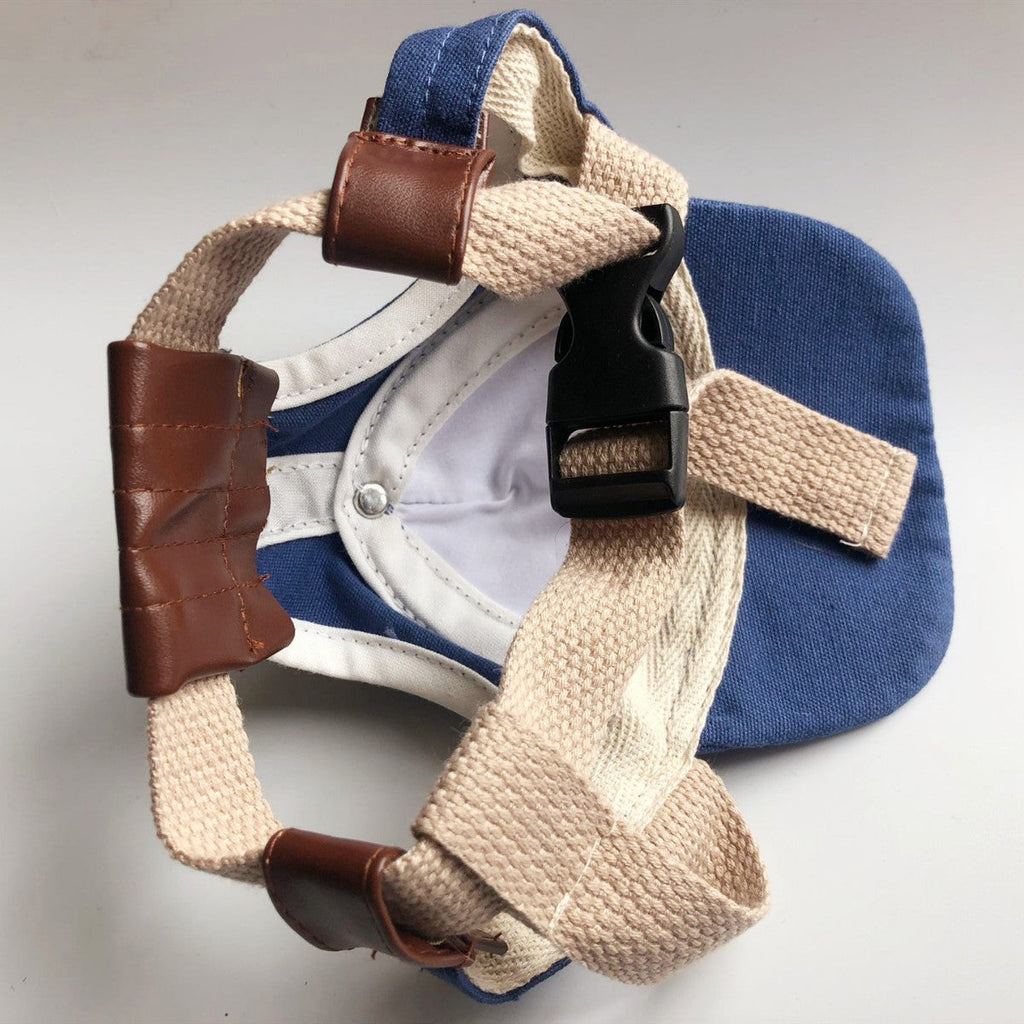Cute Pet Baseball Cap with Ear Holes – Adjustable Dog Hat for Small Dogs & Cats