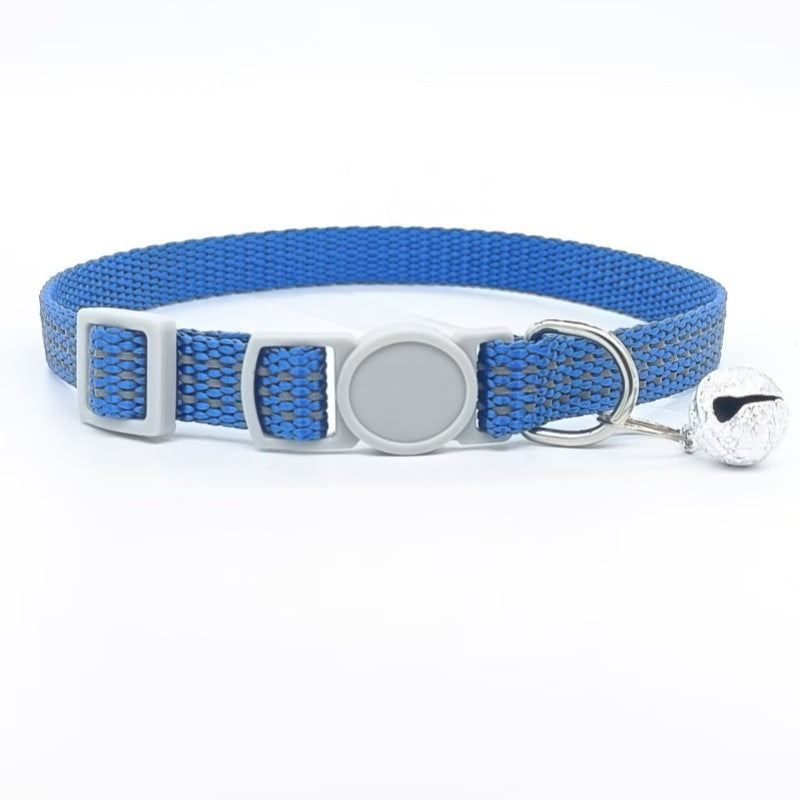 Pets Comfortable Breathable Nylon Cat Collar Pet Products Blue Average Size