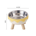 Elevated Stainless Steel Pet Bowl with Legs Yellow