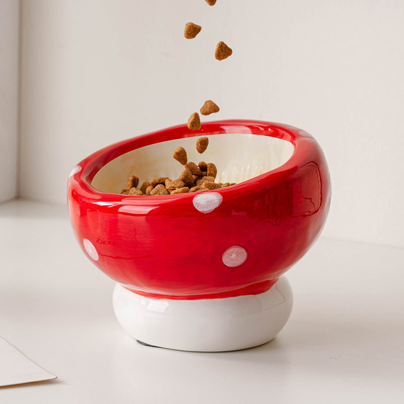 Mushroom Ceramic Pet Bowl Set (2 pcs per set)
