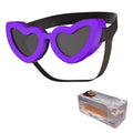 Heart Shaped Pet Sunglasses Adjustable Dog Goggles Cute Fashion Glasses for Small Dogs Cats UV Protection Purple