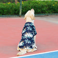 Hawaiian Pet Beach Shirt – Tropical Print Summer Outfit Navy Blue