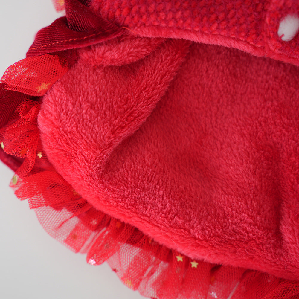 Velvet Tulle Pet Dress with Bow