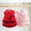 Velvet Tulle Pet Dress with Bow