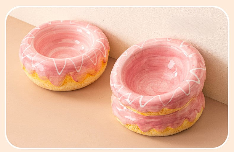 Donut Ceramic Pet Bowl (2 pcs per set)