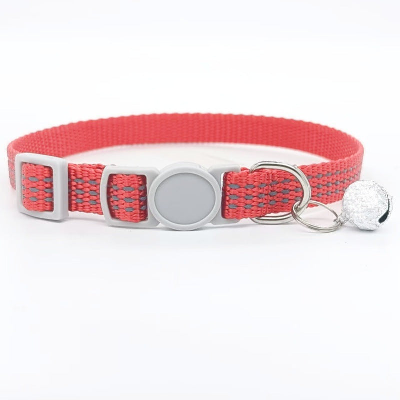 Pets Comfortable Breathable Nylon Cat Collar Pet Products Red Average Size