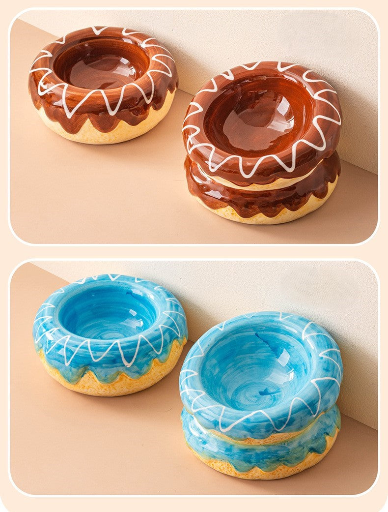 Donut Ceramic Pet Bowl (2 pcs per set)