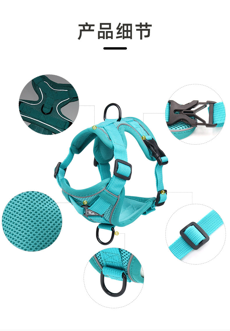 Reflective Pet Harness and Leash Set – Adjustable Escape Proof Soft Mesh Vest for Indoor & Outdoor Walking