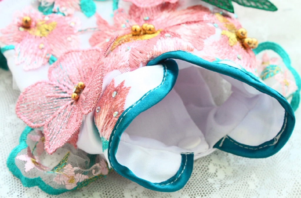 Peony Pavilion Silk Embroidery Pet Dress