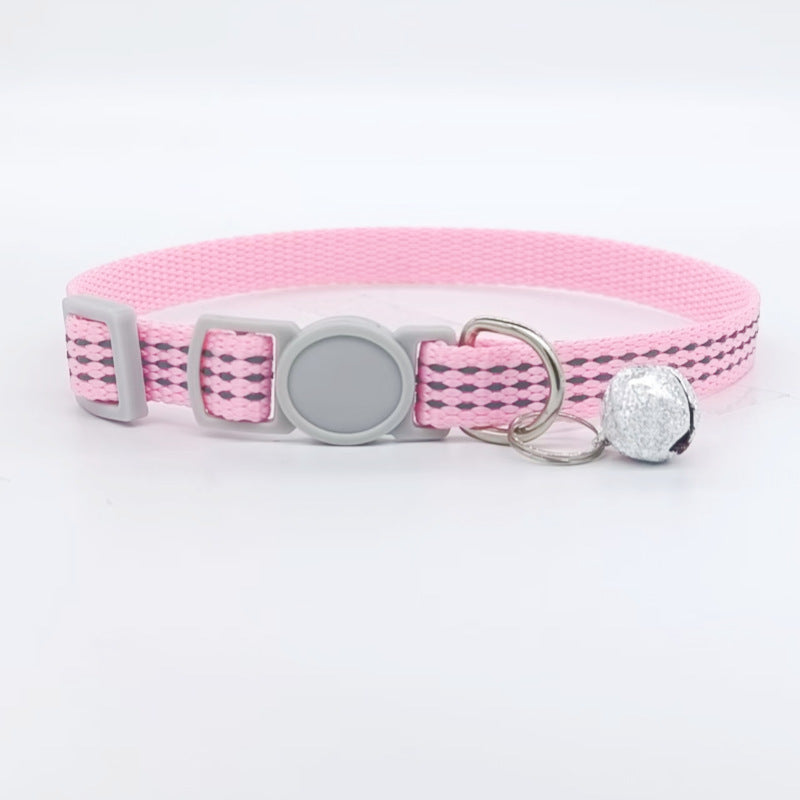 Pets Comfortable Breathable Nylon Cat Collar Pet Products Pink Average Size