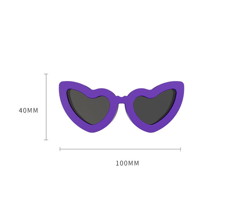 Heart Shaped Pet Sunglasses Adjustable Dog Goggles Cute Fashion Glasses for Small Dogs Cats UV Protection