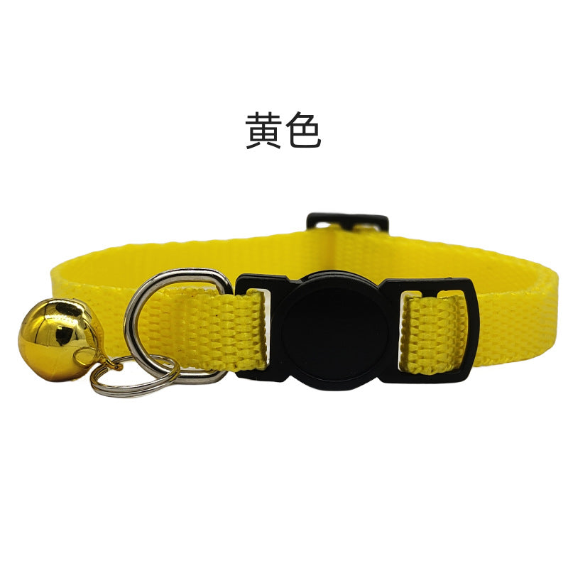 Pets Comfortable Breathable Nylon Cat Collar Pet Products Yellow Average Size