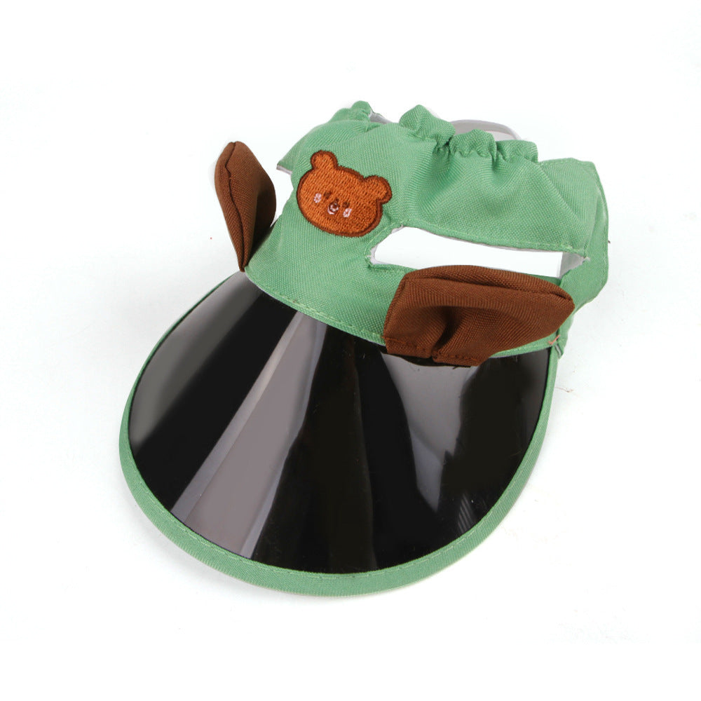 Cute Bear Ear Pet Sun Visor Hat Adjustable Dog Cap UV Protection Summer Puppy Sun Hat