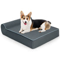 Orthopedic Dog Bed with Headrest and Removable Washable Cover-Grey Default Title