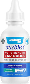 Oticbliss Cat & Dog Ear Infection Drops – MicroSilver & Hydrocortisone Relief Ear Infection Drops