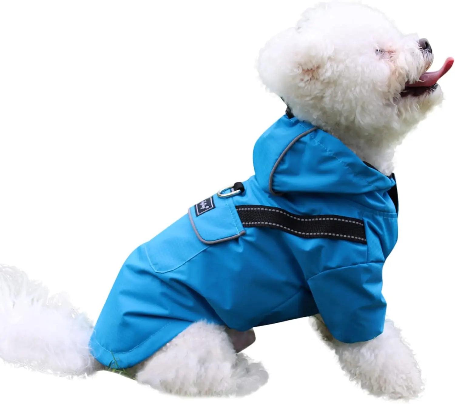 Outdoor Waterproof Dog Raincoat w/ Hood Reflective Sizes XS–XL in 4 Colors Blue Small
