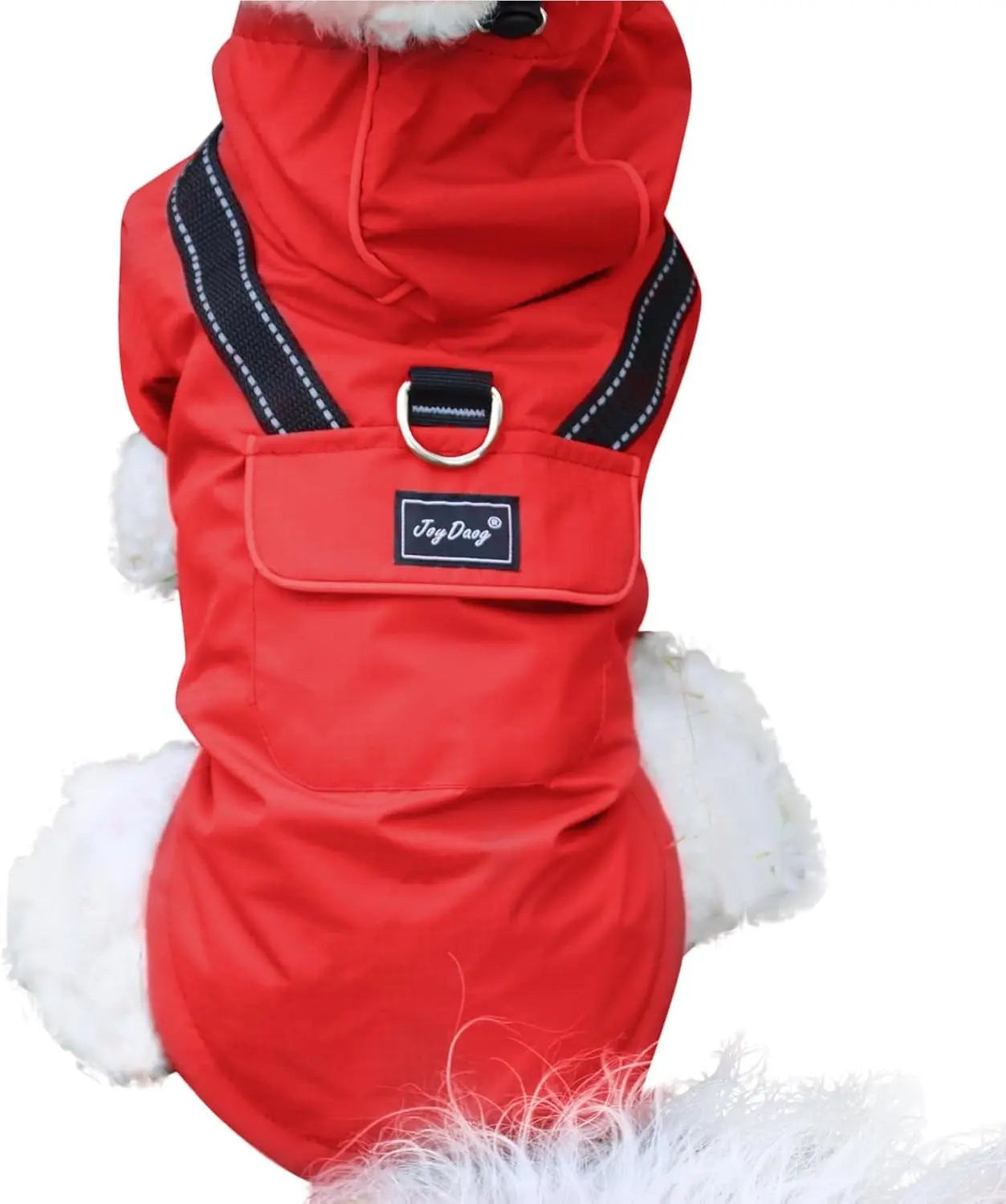 Outdoor Waterproof Dog Raincoat w/ Hood Reflective Sizes XS–XL in 4 Colors Red