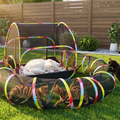 Outdoor Cat Enclosure with 134" Tunnel, XL Pop-Up Cat Tent & Playpen 2-In-1 Cat Enclosures Set