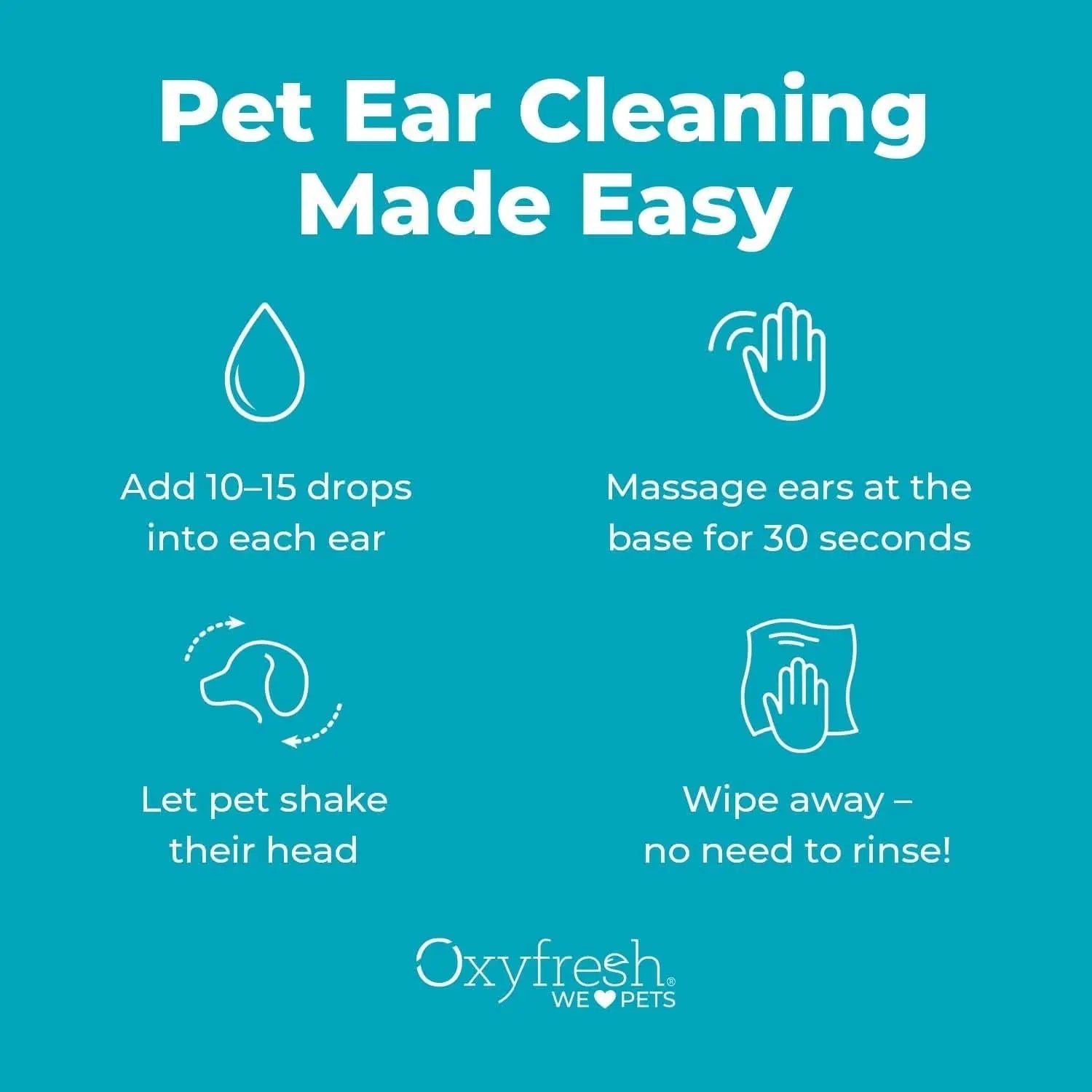 Oxyfresh Advanced Pet Ear Cleaner for Dogs & Cats Sting-Free 8 oz Default Title