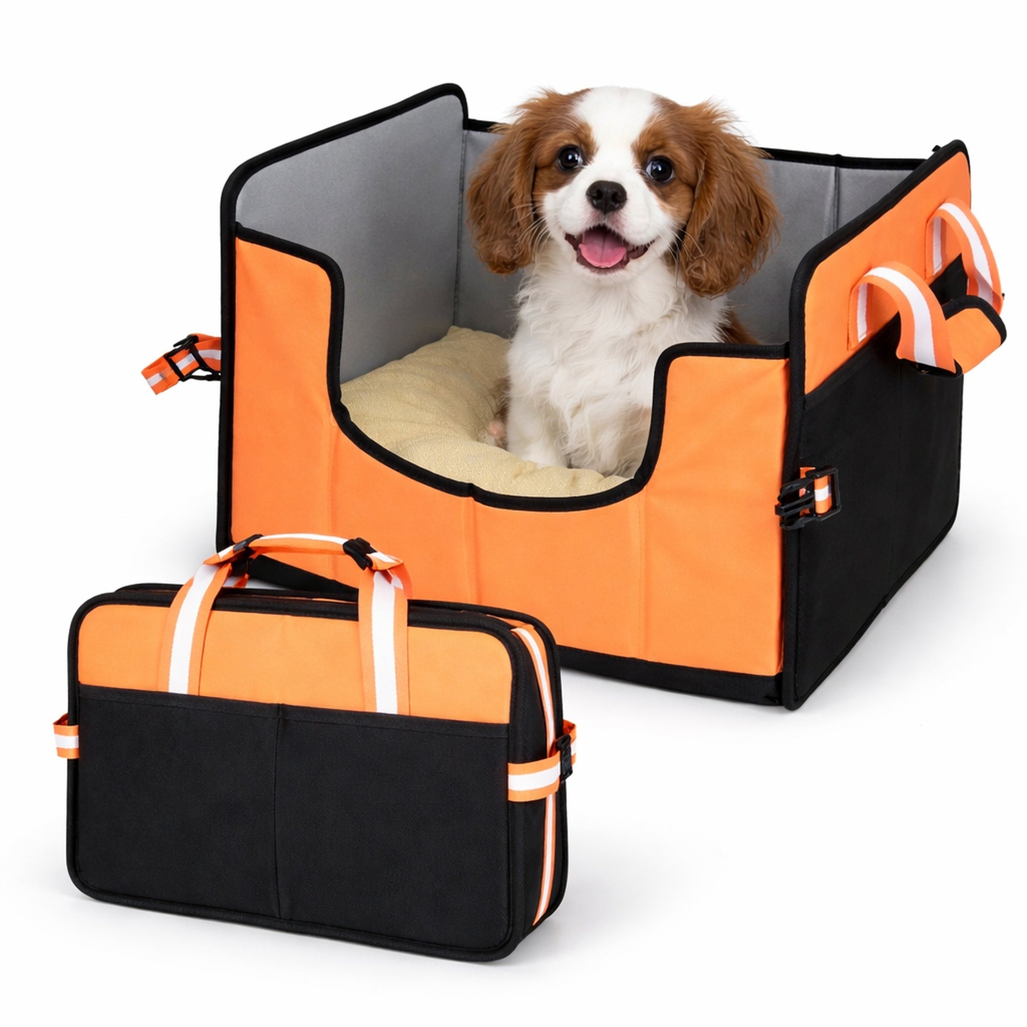 Pet Life ® 'Travel-Nest' Folding Travel Cat and Dog Bed Orange