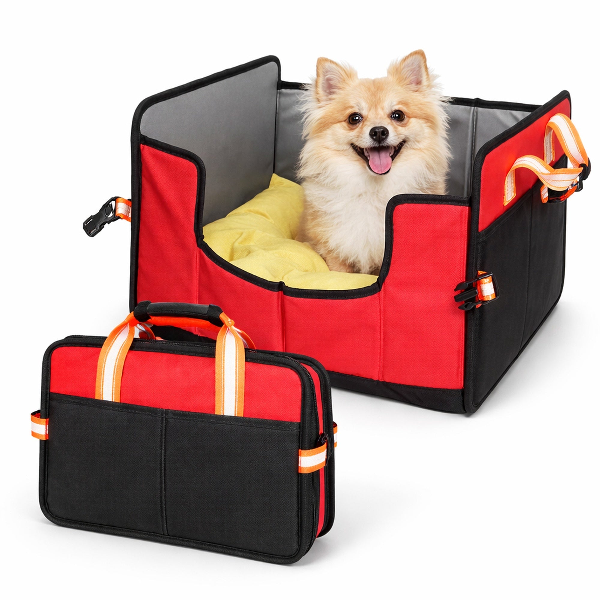 Pet Life ® 'Travel-Nest' Folding Travel Cat and Dog Bed Red