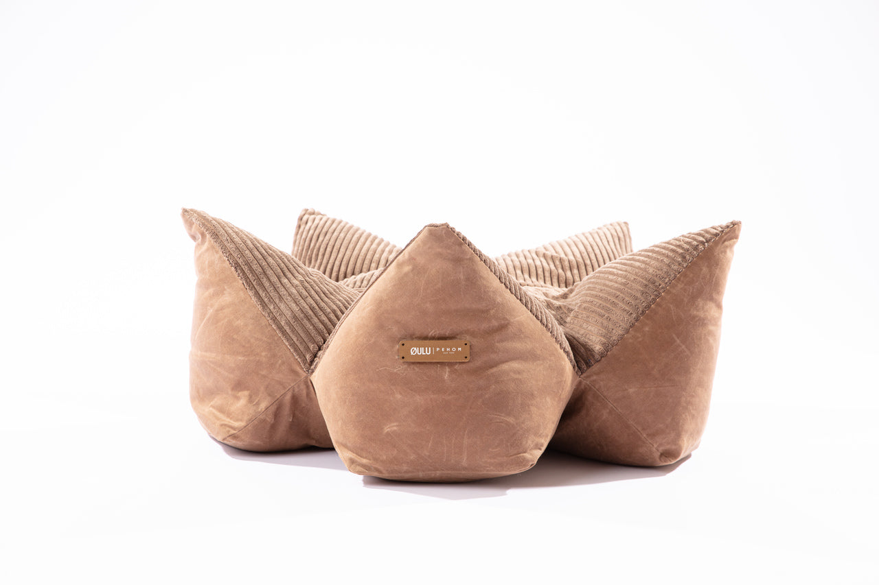 OULU X PEHOM - CUDDLE PET PILLOW BED- Navy Blue / Olive Green / Canyon Brown Canyon Brown
