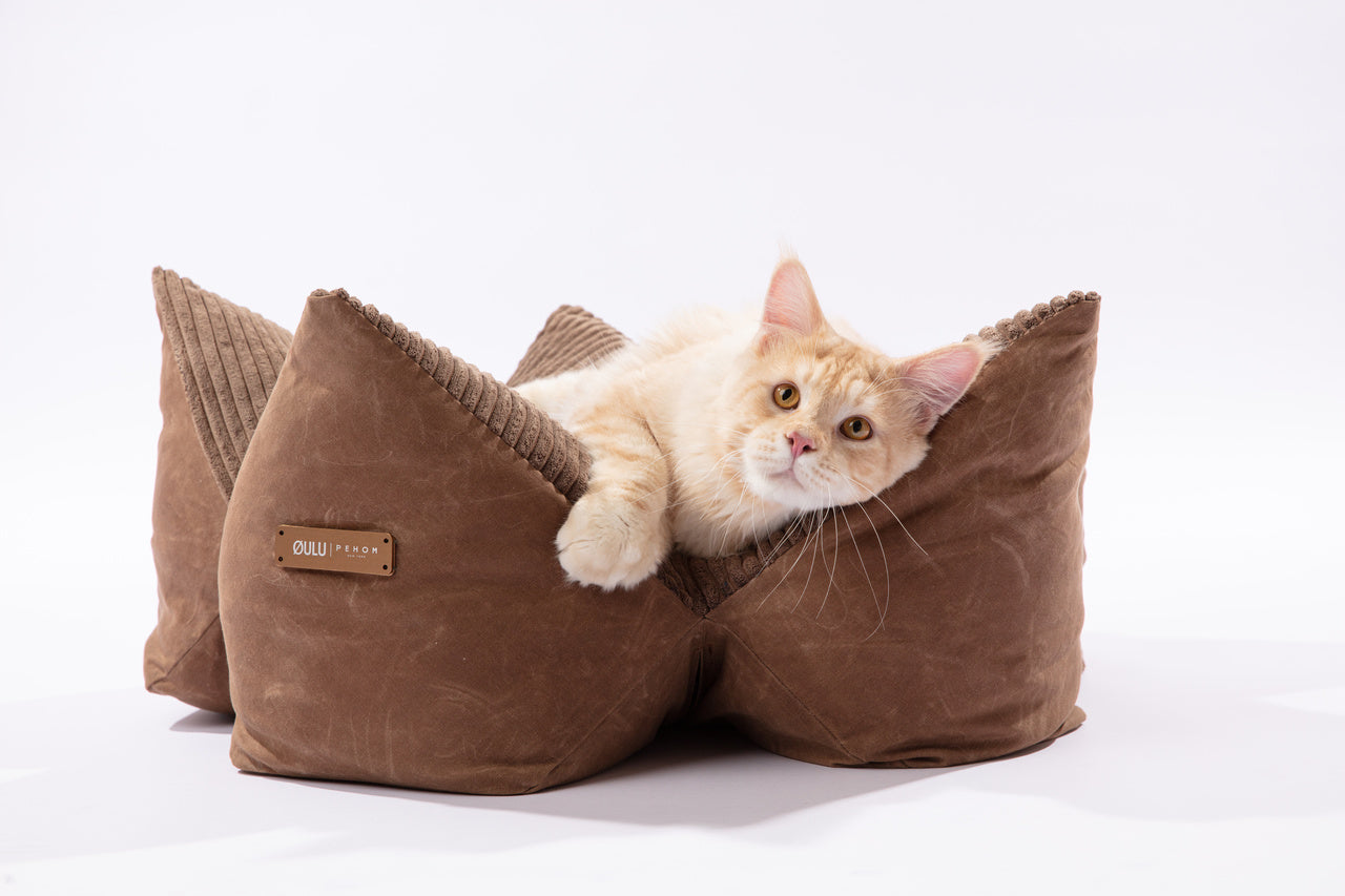 OULU X PEHOM - CUDDLE PET PILLOW BED- Navy Blue / Olive Green / Canyon Brown