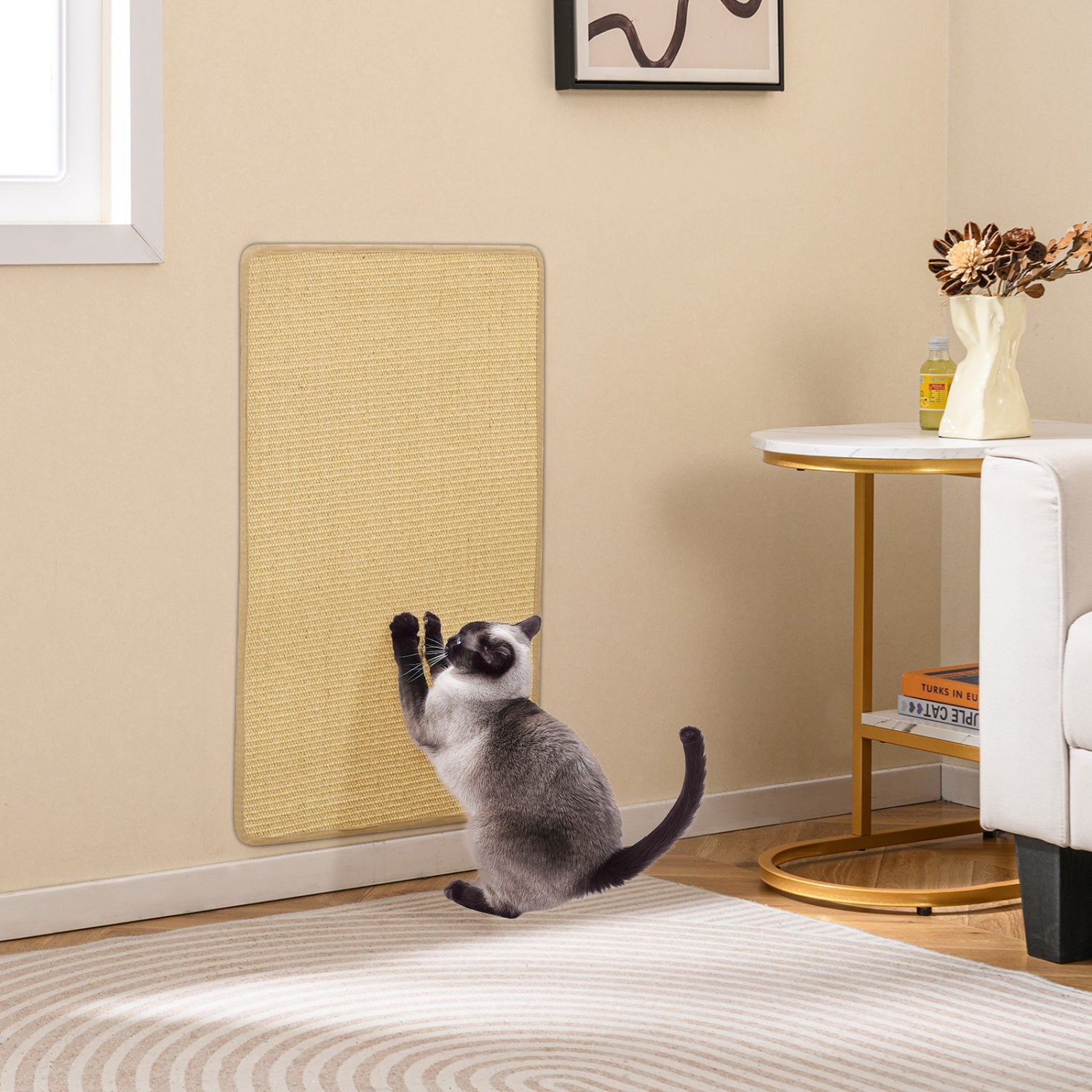 4 Pieces Cat Scratcher Mat Set 32 x 20 Inch Pads for Cats