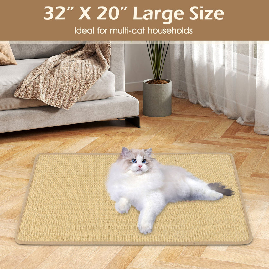 4 Pieces Cat Scratcher Mat Set 32 x 20 Inch Pads for Cats