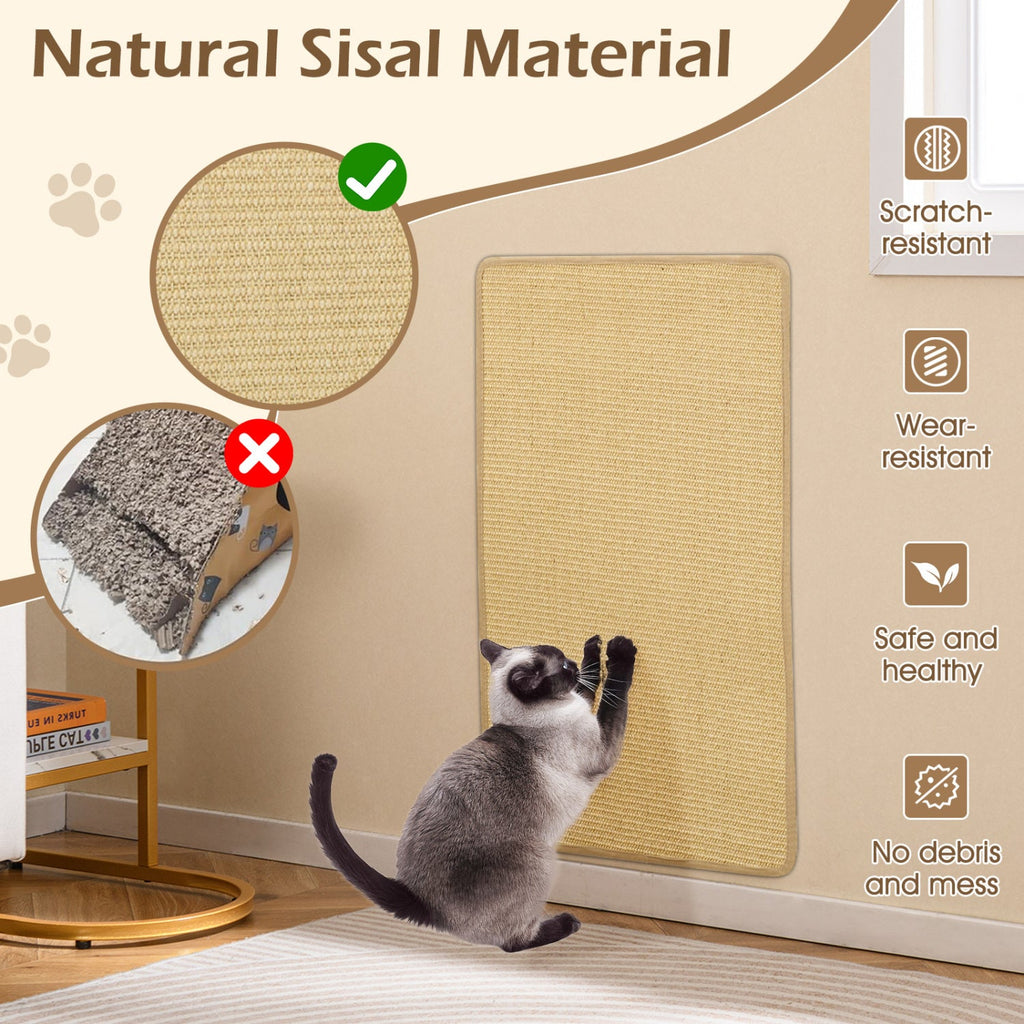 4 Pieces Cat Scratcher Mat Set 32 x 20 Inch Pads for Cats