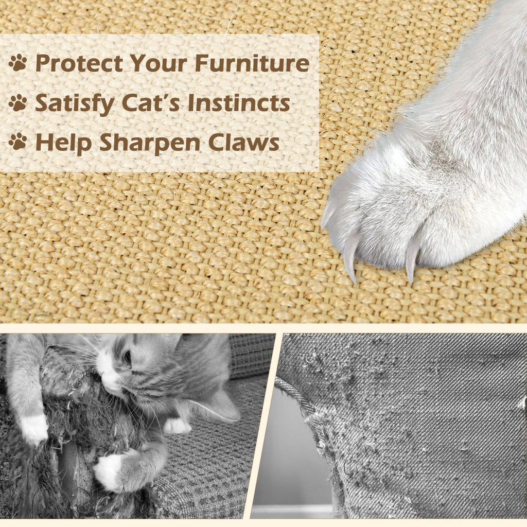 4 Pieces Cat Scratcher Mat Set 32 x 20 Inch Pads for Cats
