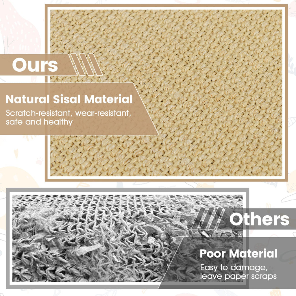 12 Pieces Cat Scratcher Mat Set 24 x 16 Inch Natural Sisal Pads