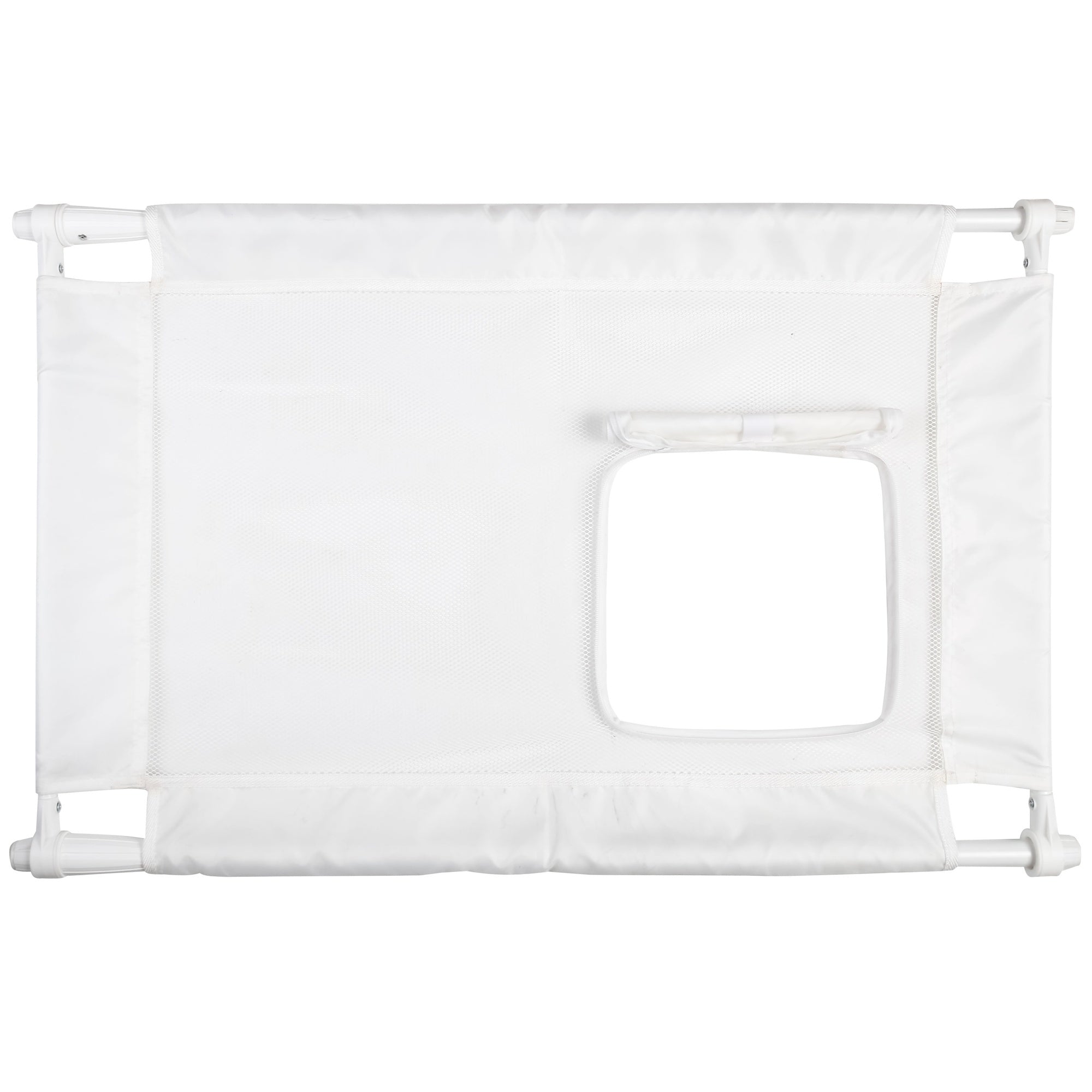 Pet Life ® 'Porta Gate' Anti-Drilling Nylon Mesh Collapsible Folding Travel Safety Pet Cat Dog Gate w/ Zippered Entrance White