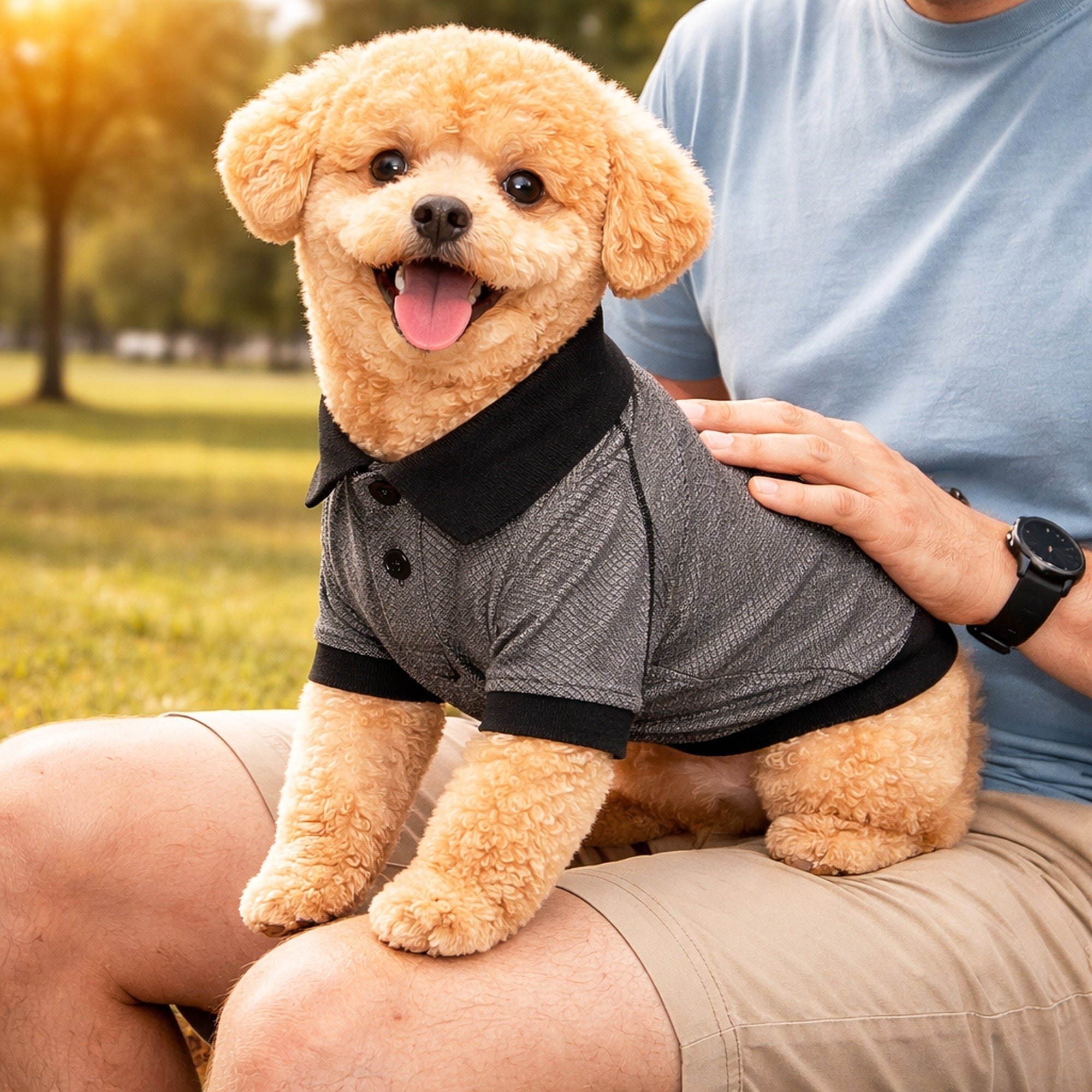 Pet Life ® Active 'Fur-Flex' Stretch and Quick-Dry Anti-Odor Fitness Yoga Dog Polo T-Shirt