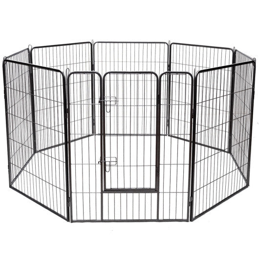 8 Metal Panel Heavy Duty Pet Playpen Dog Fence with Door-48 inches
