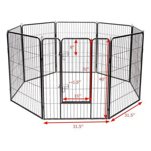 8 Metal Panel Heavy Duty Pet Playpen Dog Fence with Door-48 inches