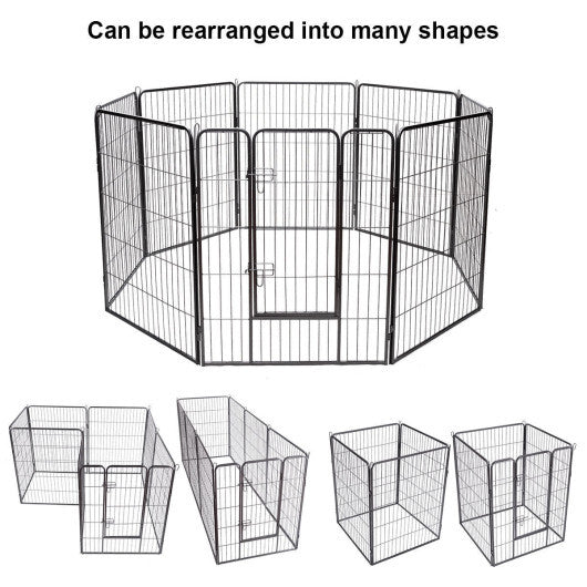 8 Metal Panel Heavy Duty Pet Playpen Dog Fence with Door-48 inches