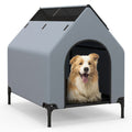 Large/Middle/Small Outdoor Elevated Pet House with Ventilated Windows-L