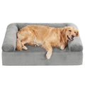Cooling Gel Memory Foam Dog Bed for Medium Dogs with Washable Cover-Light Gray