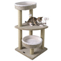 36" Carpeted Cat Tree with Plush Perches Scratching Posts and Dangling Ball