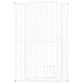 59" Extra Tall Pet Gate Heavy-Duty Metal Cat Gate with Wide Opening-White
